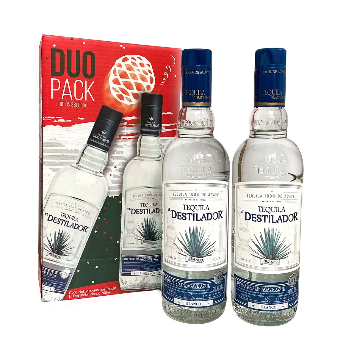 DUO TEQUILA BLANCO 100% EL DESTILADOR 700 ML