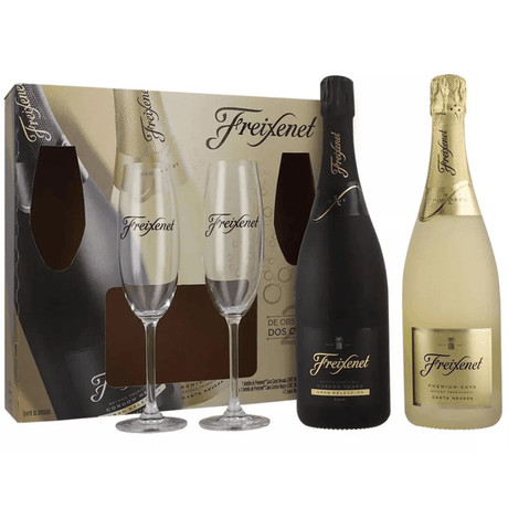 VINO ESPUMOSO FREIXENET CORDON NEGRO BRUT 750ML + CARTA NEVADA 750ML C/P - Vinosylicores.com
